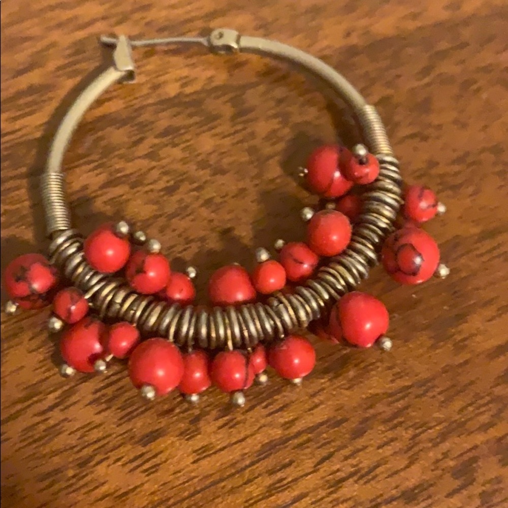 Red beaded earrings
